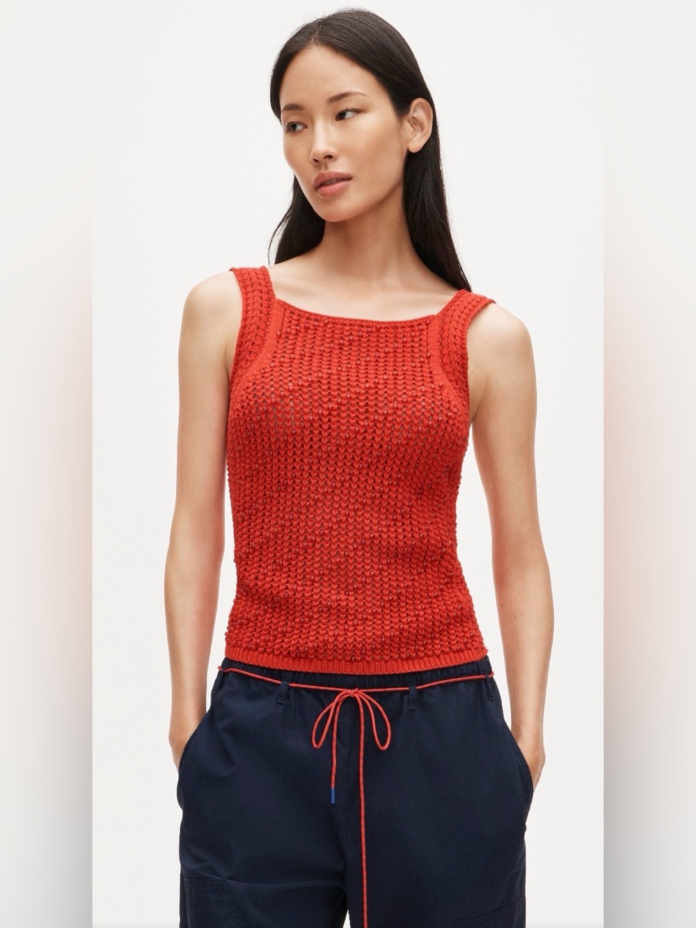 NWT J Crew Beaded Crochet Sweater Tank Large